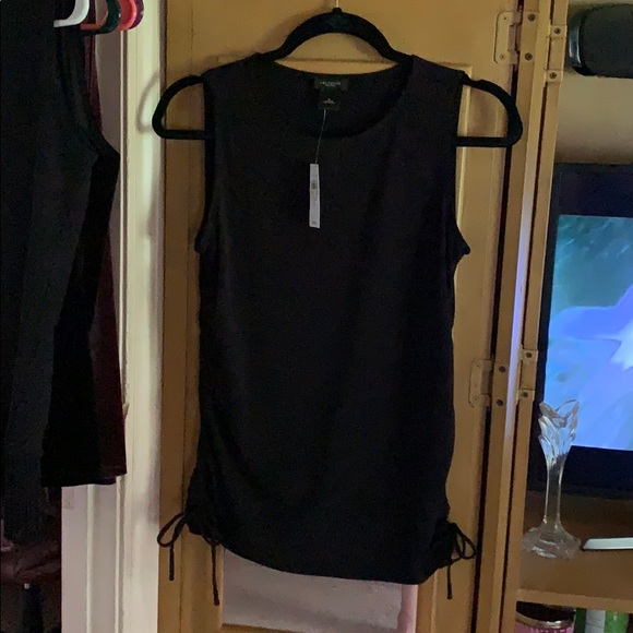Ann Taylor Factory Tops - Black sleeveless top w/cinch side tie up waist Ann Taylor Factory Tops - Black sleeveless top w/cinch side tie up waist